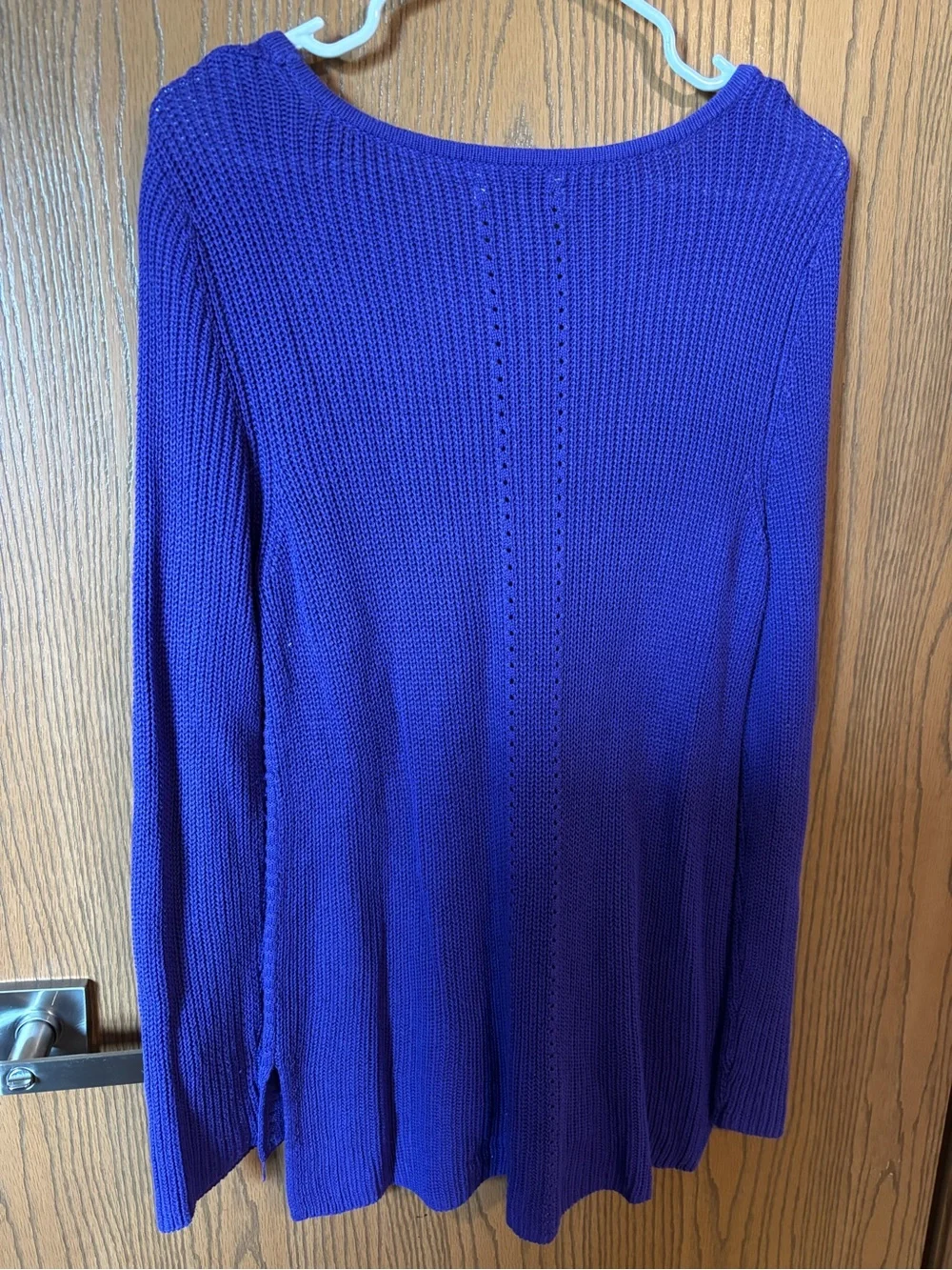 Purple Chevron Textured Knit Top